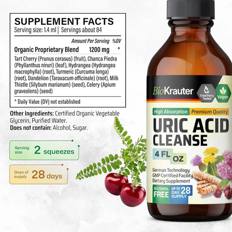 BIOKRAUTER - BioKrauter Uric Acid Support Tincture 4 Fl.Oz. - The Red Vitamin MX - Suplementos Alimenticios - {{ shop.shopifyCountryName }}