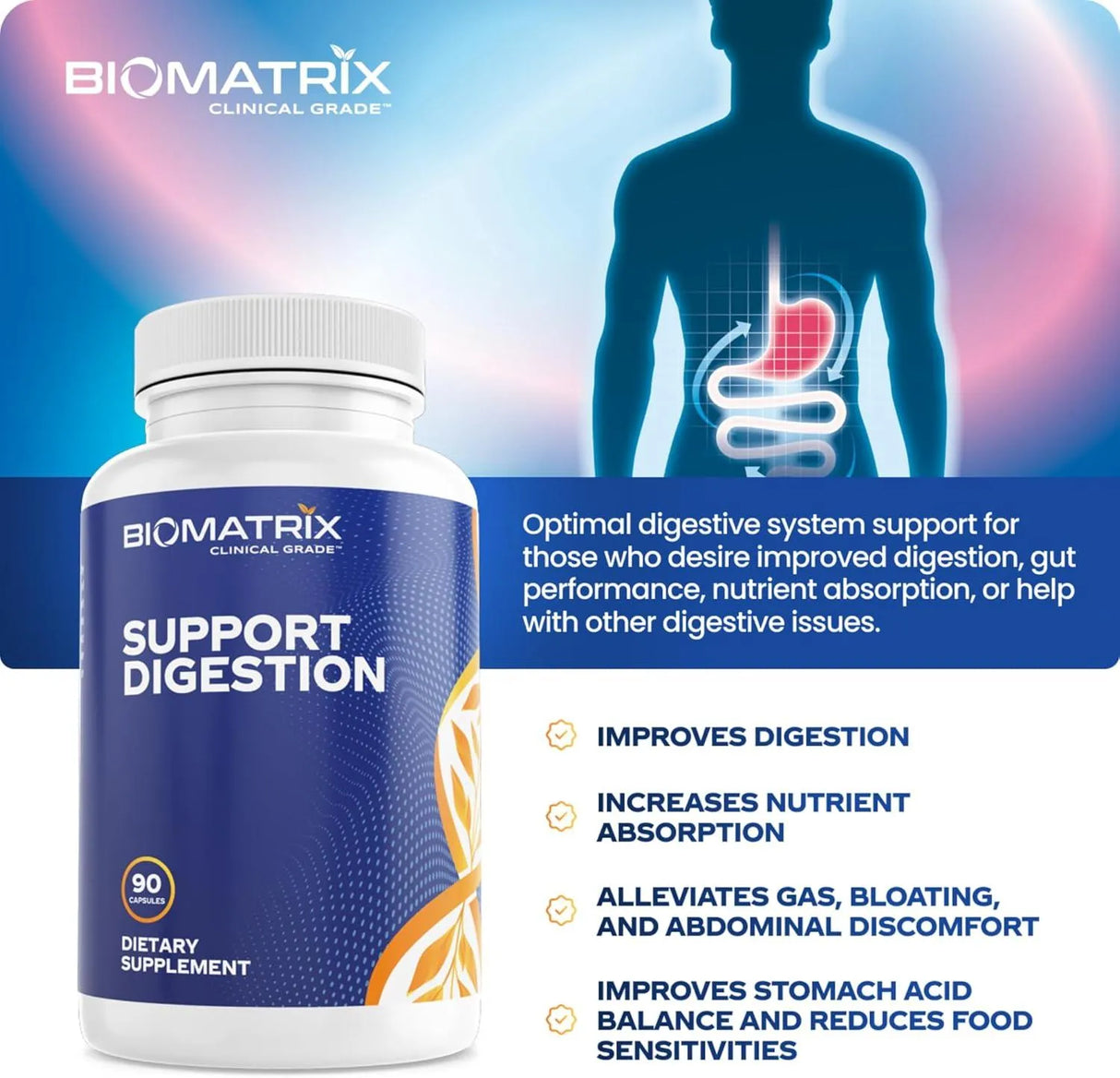 BIOMATRIX - BioMatrix Support Digestion 90 Capsulas - The Red Vitamin MX - Suplementos Alimenticios - {{ shop.shopifyCountryName }}