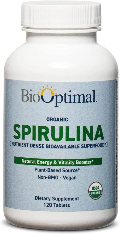 BIOOPTIMAL - BioOptimal Organic Spirulina 120 Tabletas - The Red Vitamin MX - Suplementos Alimenticios - {{ shop.shopifyCountryName }}