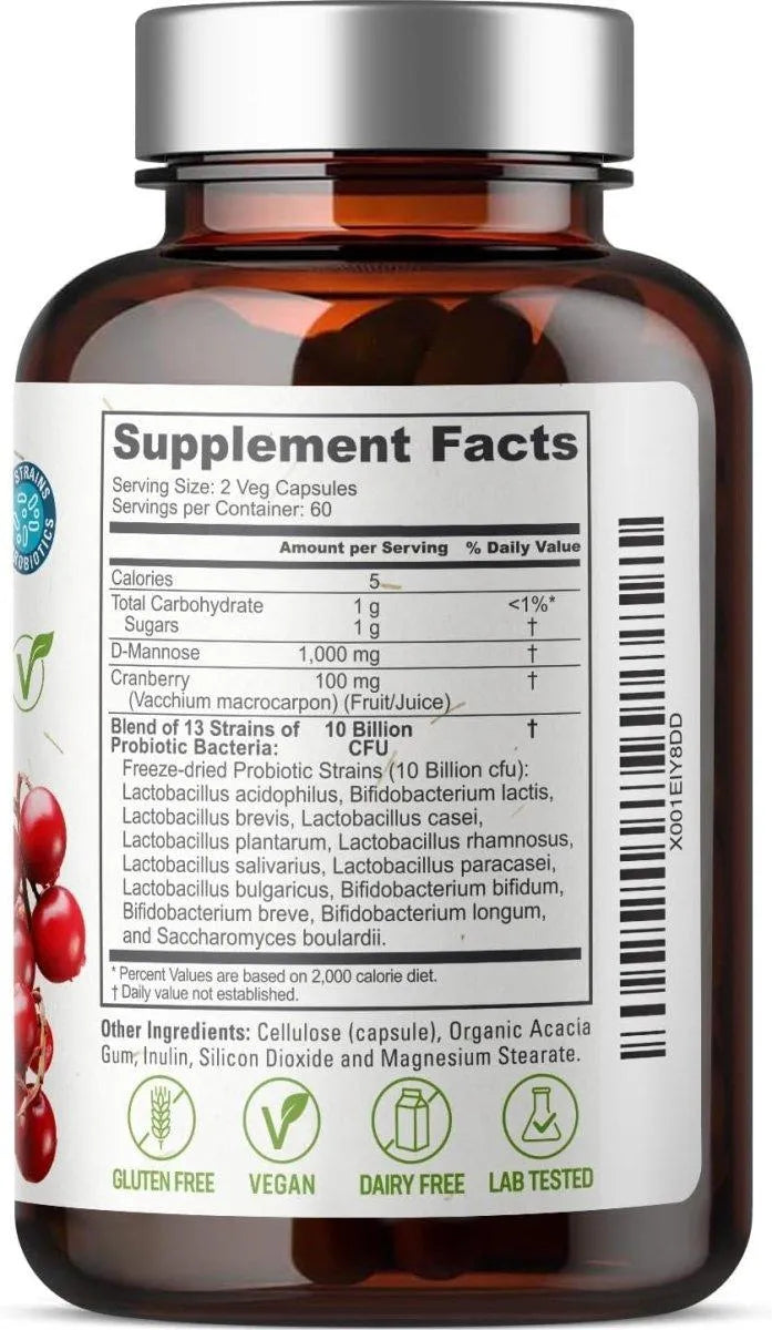 BIOPHIX - Biophix D-Mannose Plus Cranberry and Probiotics 120 Capsulas - The Red Vitamin MX - Suplementos Alimenticios - {{ shop.shopifyCountryName }}