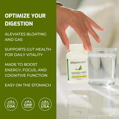 BIOPTIMIZERS - BiOptimizers MassZymes Digestive Enzymes 30 Capsulas - The Red Vitamin MX - Suplementos Alimenticios - {{ shop.shopifyCountryName }}