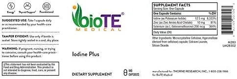 BIOTE MEDICAL - BioTE Medical Iodine PLUS 12.5Mg. 180 Capsulas - The Red Vitamin MX - Suplementos Alimenticios - {{ shop.shopifyCountryName }}