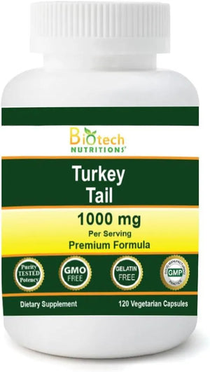 BIOTECH NUTRITION - Biotech Nutritions Non-GMO Turkey Tail Mushroom 1000Mg. 120 Capsulas - The Red Vitamin MX - Suplementos Alimenticios - {{ shop.shopifyCountryName }}