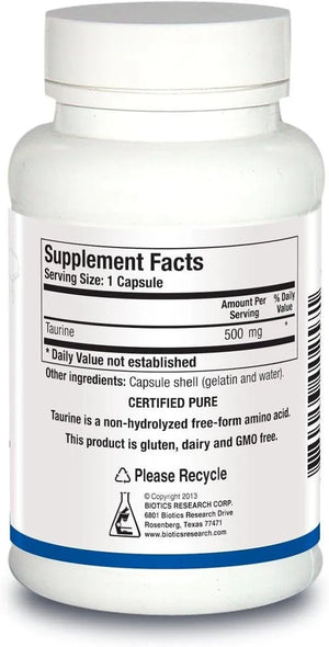 BIOTICS RESEARCH - Biotics Research Taurine 500Mg. 100 Capsulas - The Red Vitamin MX - Suplementos Alimenticios - {{ shop.shopifyCountryName }}