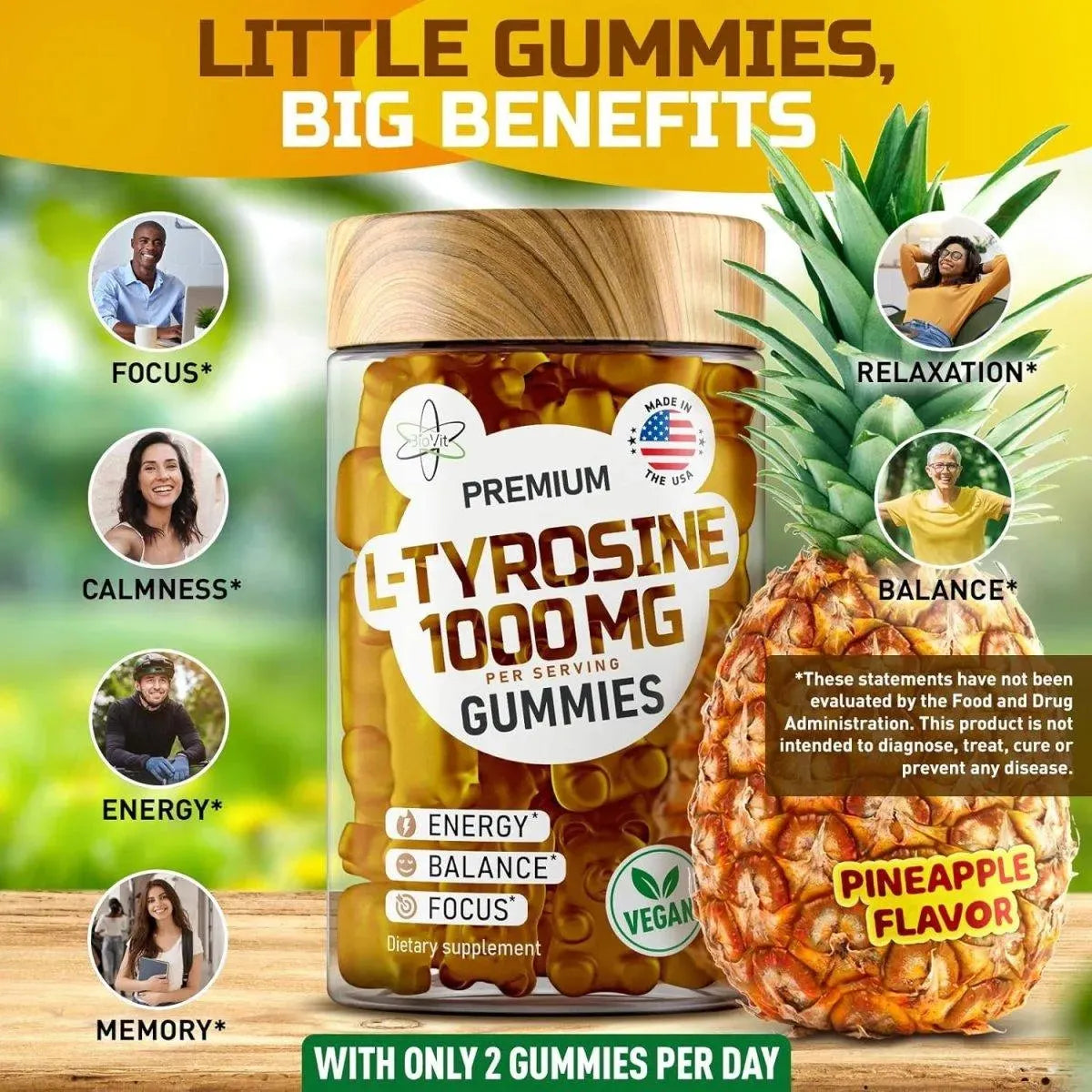 BIOVIT - BioVit L Tyrosine Gummies 1000Mg. 60 Gomitas - The Red Vitamin MX - Suplementos Alimenticios - {{ shop.shopifyCountryName }}