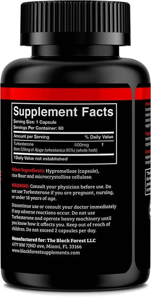 BLACK FOREST - Black Forest Turkesterone Supplement 500Mg. 60 Capsulas - The Red Vitamin MX - Suplementos Alimenticios - {{ shop.shopifyCountryName }}