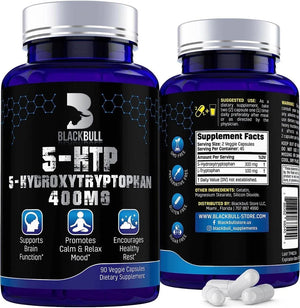 BLACKBULL - BlackBull 5htp Supplement 400Mg. 90 Capsulas - The Red Vitamin MX - Suplementos Alimenticios - {{ shop.shopifyCountryName }}