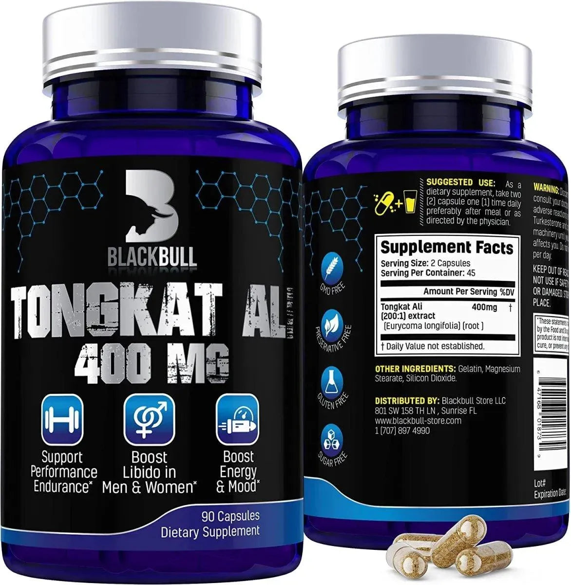 BLACKBULL - BlackBúll Tongkat Ali Extract 400 Mg. 90 Capsulas - The Red Vitamin MX - Suplementos Alimenticios - {{ shop.shopifyCountryName }}