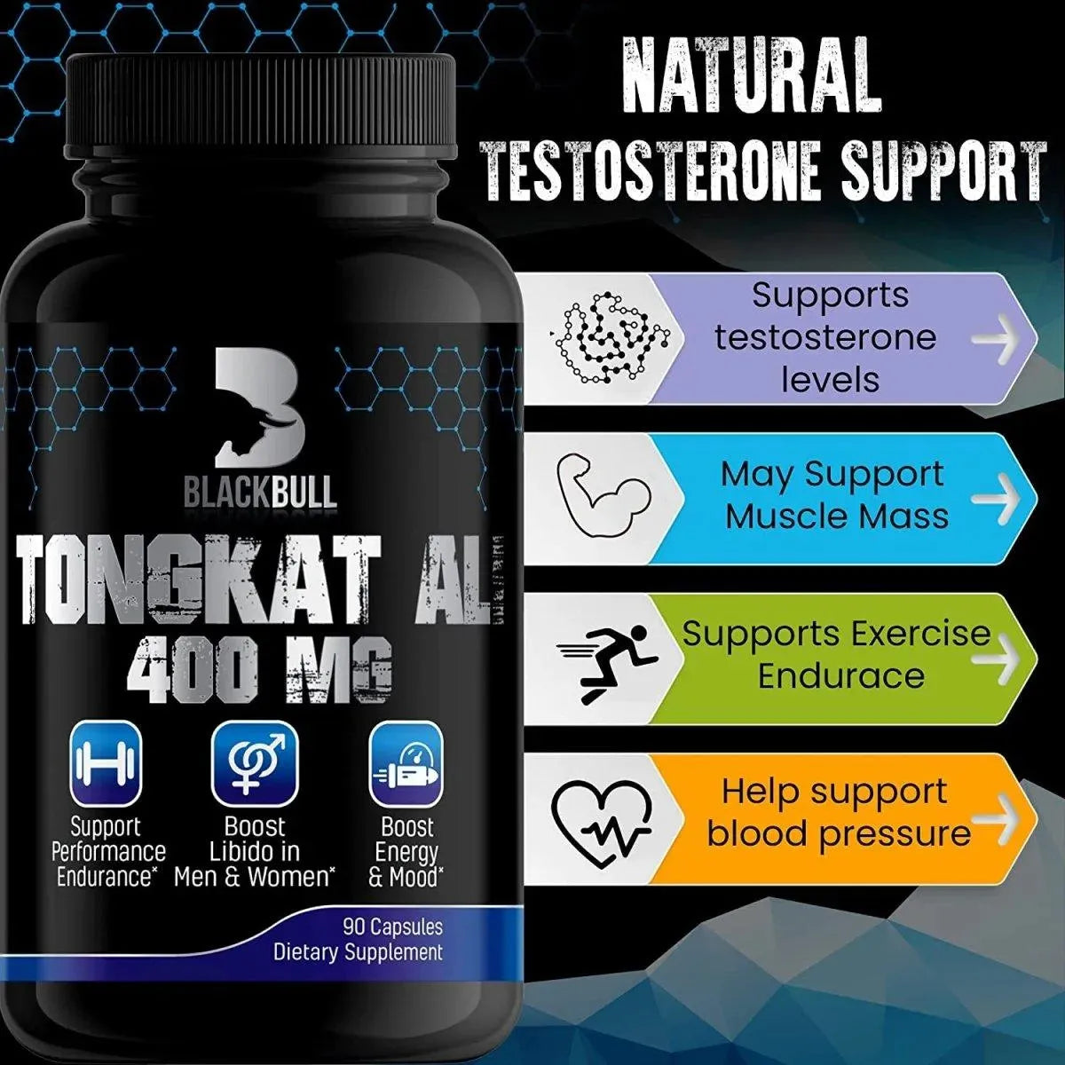 BLACKBULL - BlackBúll Tongkat Ali Extract 400 Mg. 90 Capsulas - The Red Vitamin MX - Suplementos Alimenticios - {{ shop.shopifyCountryName }}