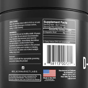 BLACKMARKET - BLACKMARKET RAW D-Aspartic Acid 180Gr. - The Red Vitamin MX - Suplementos Alimenticios - {{ shop.shopifyCountryName }}