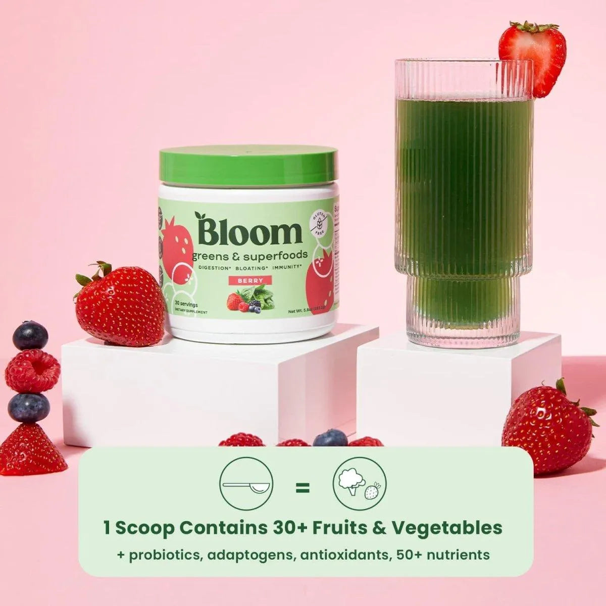 BLOOM NUTRITION - Bloom Nutrition Green Superfood | Super Greens Powder Juice & Smoothie Mix 30 Servicios - The Red Vitamin MX - Suplementos Alimenticios - {{ shop.shopifyCountryName }}