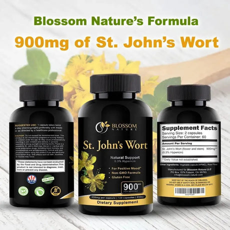 BLOSSOM NATURE - Blossom Nature St Johns Wort 900Mg. 120 Capsulas - The Red Vitamin MX - Suplementos Alimenticios - {{ shop.shopifyCountryName }}