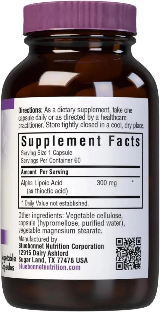 BLUEBONNET NUTRITION - BlueBonnet Alpha Lipoic Acid 300Mg. 60 Capsulas - The Red Vitamin MX - Suplementos Alimenticios - {{ shop.shopifyCountryName }}