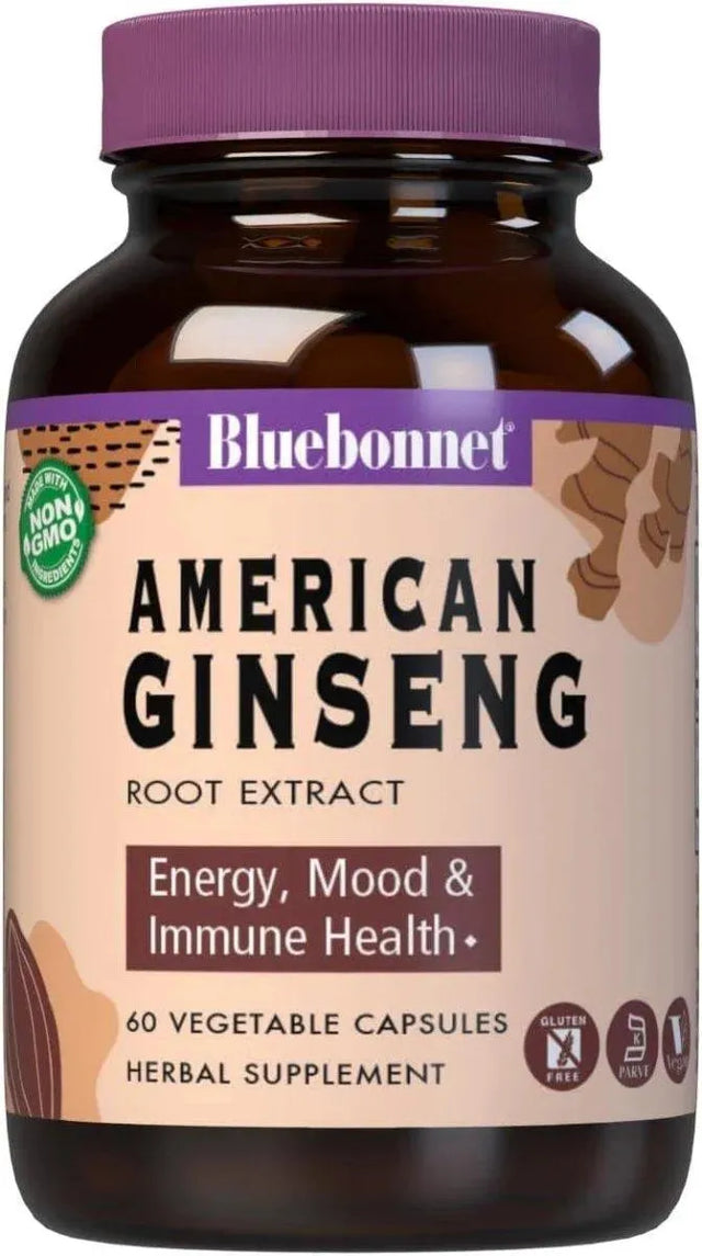 BLUEBONNET NUTRITION - BlueBonnet American Ginseng Root Extract 60 Capsulas - The Red Vitamin MX - Suplementos Alimenticios - {{ shop.shopifyCountryName }}