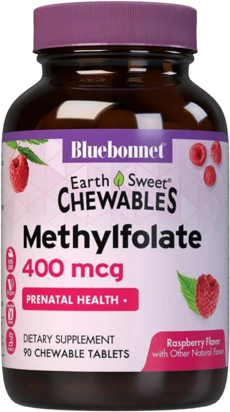 BLUEBONNET NUTRITION - Bluebonnet Earth Sweet Cellular Active Methylfolate 400mcg 90 Tabletas Masticables - The Red Vitamin MX - Suplementos Alimenticios - {{ shop.shopifyCountryName }}