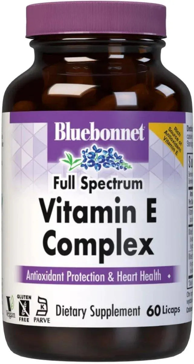 BLUEBONNET NUTRITION - Bluebonnet Natural Full Spectrum Vitamin E Complex 60 Capsulas - The Red Vitamin MX - Suplementos Alimenticios - {{ shop.shopifyCountryName }}