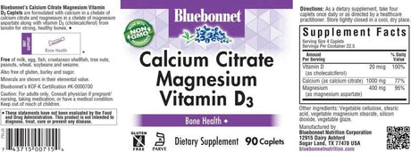 BLUEBONNET NUTRITION - Bluebonnet Nutrition Calcium Citrate Magnesium Plus Vitamin D3 90 Tabletas - The Red Vitamin MX - Suplementos Alimenticios - {{ shop.shopifyCountryName }}