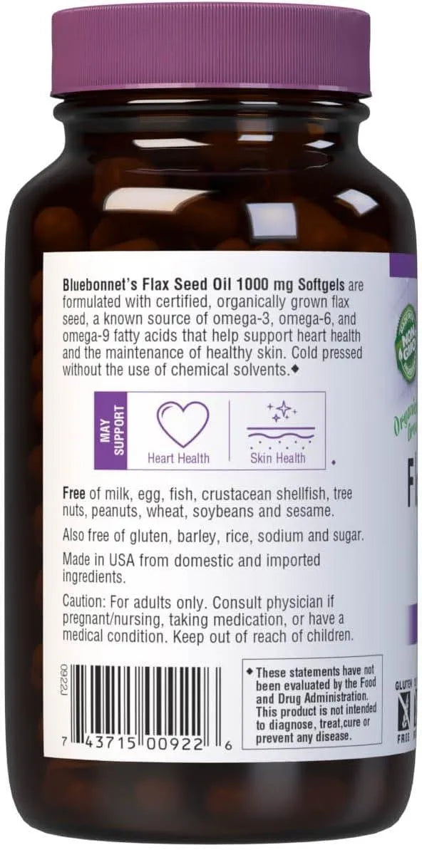 BLUEBONNET NUTRITION - Bluebonnet Nutrition Flax Seed Oil 1000Mg. 100 Capsulas Blandas - The Red Vitamin MX - Suplementos Alimenticios - {{ shop.shopifyCountryName }}