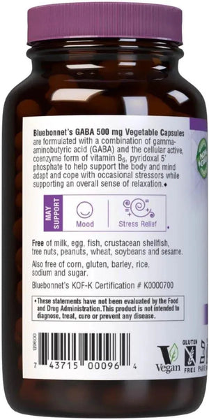 BLUEBONNET NUTRITION - Bluebonnet Nutrition GABA 500Mg. 120 Capsulas - The Red Vitamin MX - Suplementos Alimenticios - {{ shop.shopifyCountryName }}