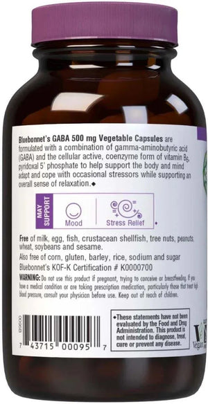 BLUEBONNET NUTRITION - Bluebonnet Nutrition GABA 500Mg. 60 Capsulas - The Red Vitamin MX - Suplementos Alimenticios - {{ shop.shopifyCountryName }}