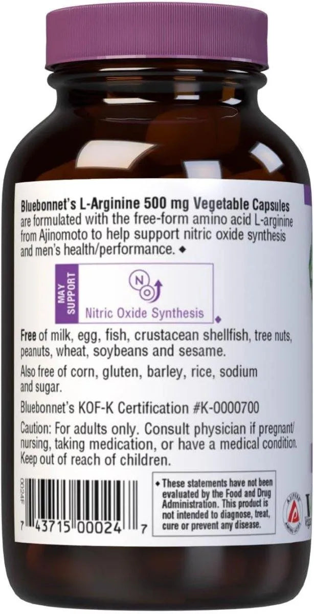 BLUEBONNET NUTRITION - Bluebonnet Nutrition L-Arginine 500Mg. 50 Capsulas - The Red Vitamin MX - Suplementos Alimenticios - {{ shop.shopifyCountryName }}