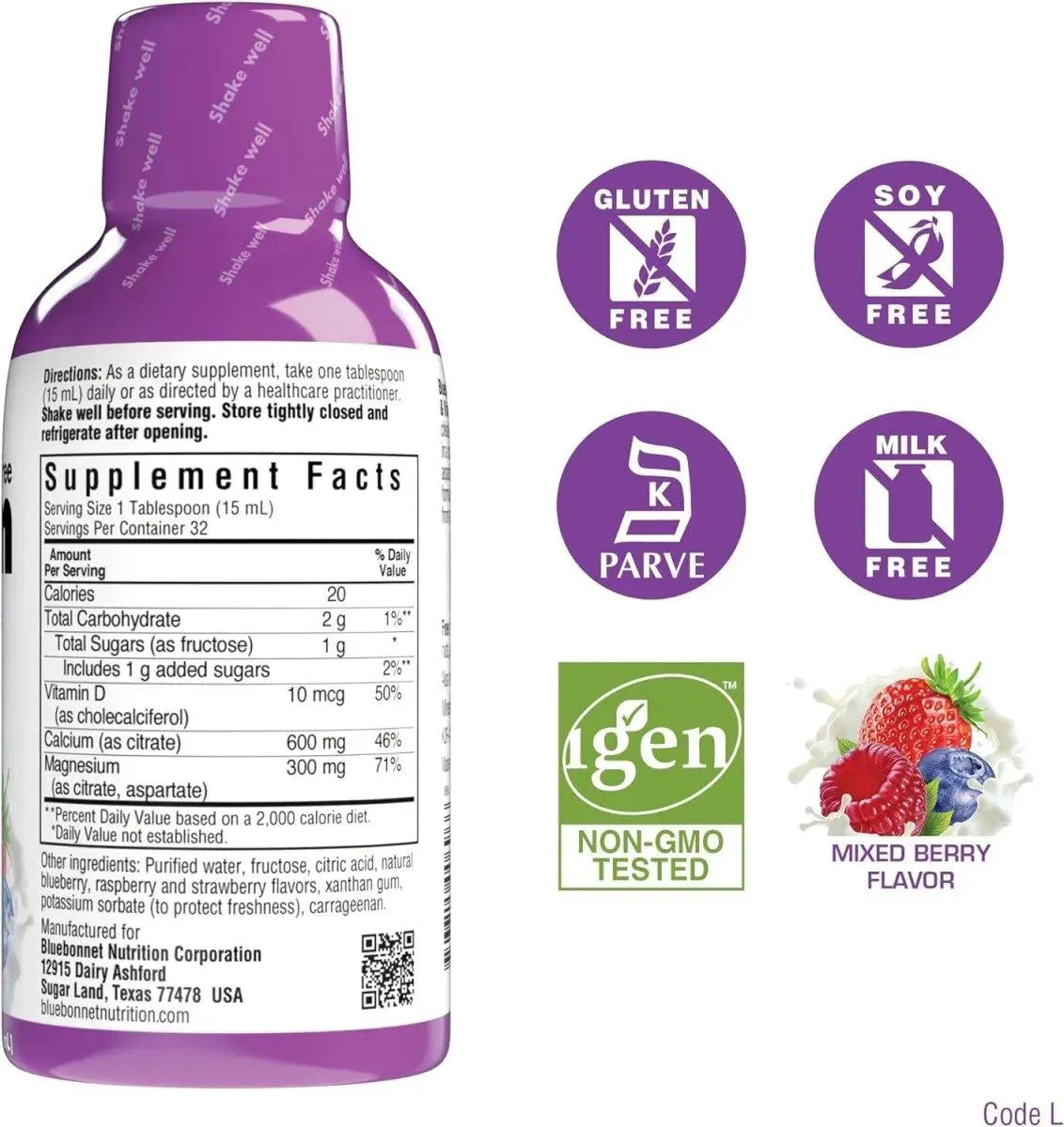 BLUEBONNET NUTRITION - Bluebonnet Nutrition Liquid Calcium Mixed Berry 473Ml. - The Red Vitamin MX - Suplementos Alimenticios - {{ shop.shopifyCountryName }}