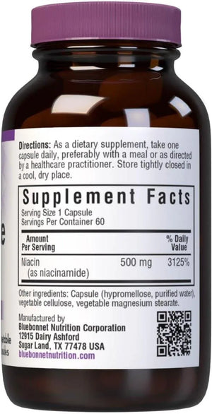 BLUEBONNET NUTRITION - Bluebonnet Nutrition Niacinamide 500Mg. 60 Capsulas - The Red Vitamin MX - Suplementos Alimenticios - {{ shop.shopifyCountryName }}