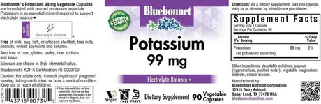 BLUEBONNET NUTRITION - Bluebonnet Nutrition Potassium 99Mg. 90 Capsulas - The Red Vitamin MX - Suplementos Alimenticios - {{ shop.shopifyCountryName }}