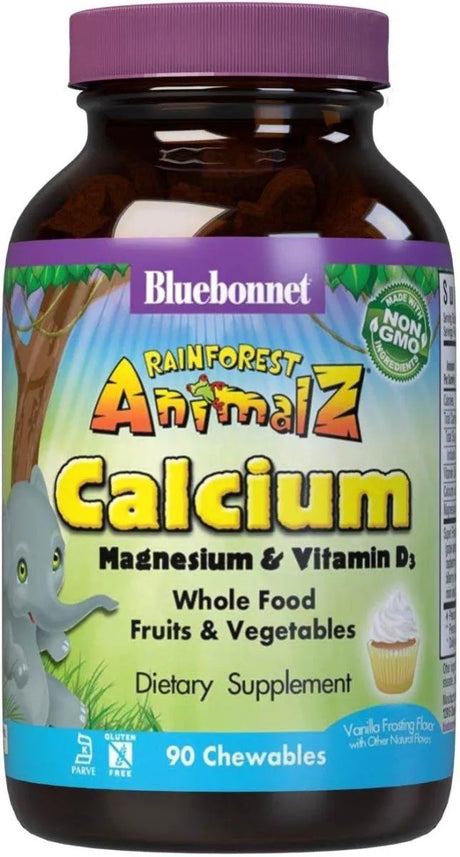 BLUEBONNET NUTRITION - BlueBonnet Super Earth Rainforest Animalz Calcium Magnesium And Vitamin D3 90 Tabletas Masticables - The Red Vitamin MX - Suplementos Alimenticios - {{ shop.shopifyCountryName }}