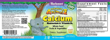 BLUEBONNET NUTRITION - BlueBonnet Super Earth Rainforest Animalz Calcium Magnesium And Vitamin D3 90 Tabletas Masticables - The Red Vitamin MX - Suplementos Alimenticios - {{ shop.shopifyCountryName }}