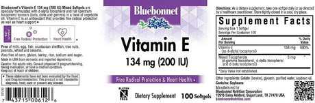 BLUEBONNET NUTRITION - BlueBonnet Vitamin E 200 IU Mixed Softgels 134Mg. 100 Capsulas Blandas - The Red Vitamin MX - Suplementos Alimenticios - {{ shop.shopifyCountryName }}