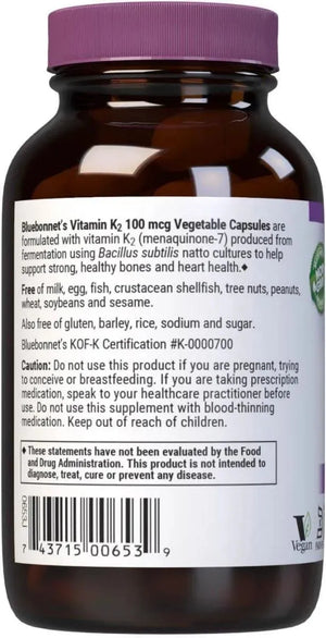 BLUEBONNET NUTRITION - BlueBonnet Vitamin K2 100 Capsulas - The Red Vitamin MX - Suplementos Alimenticios - {{ shop.shopifyCountryName }}