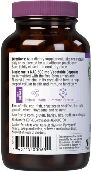 BLUEBONNET NUTRITION - Bluebonnnet NAC 500Mg. 90 Capsulas - The Red Vitamin MX - Suplementos Alimenticios - {{ shop.shopifyCountryName }}