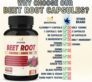 BMVINVOL - BMVINVOL Beet Root Extract Capsules 8550Mg. 150 Capsulas - The Red Vitamin MX - Suplementos Alimenticios - {{ shop.shopifyCountryName }}