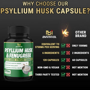 BMVINVOL - BMVINVOL Psyllium Husk 3750Mg. 120 Capsulas - The Red Vitamin MX - Suplementos Alimenticios - {{ shop.shopifyCountryName }}