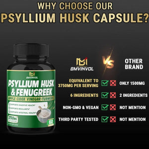 BMVINVOL - BMVINVOL Psyllium Husk 3750Mg. 60 Capsulas - The Red Vitamin MX - Suplementos Alimenticios - {{ shop.shopifyCountryName }}