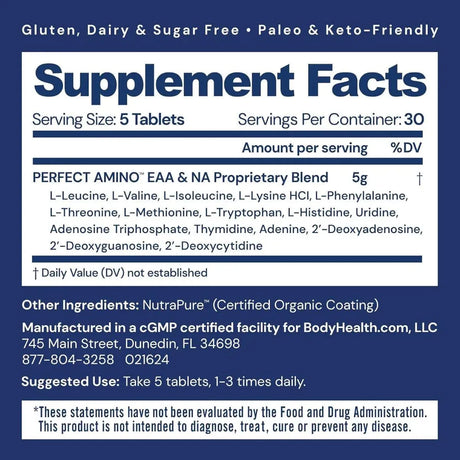 BODYHEALTH - BodyHealth PerfectAmino 150 Tabletas - The Red Vitamin MX - Suplementos Alimenticios - {{ shop.shopifyCountryName }}