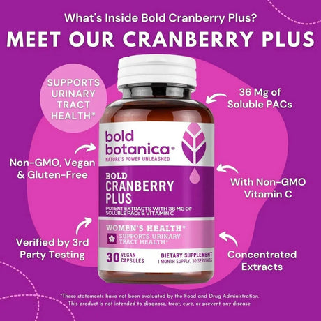 BOLD BOTANICA - Bold Botanica Bold Cranberry Plus 30 Capsulas - The Red Vitamin MX - Suplementos Alimenticios - {{ shop.shopifyCountryName }}