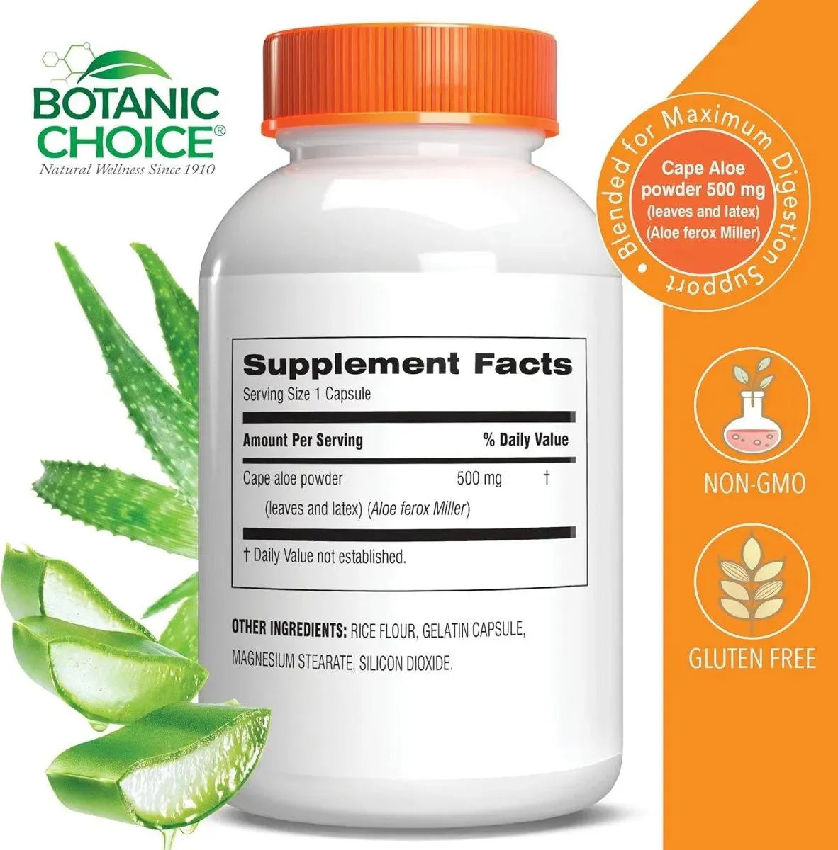 BOTANIC CHOICE - Botanic Choice Premium Natural Aloe Vera 500Mg. 90 Capsulas - The Red Vitamin MX - Suplementos Alimenticios - {{ shop.shopifyCountryName }}