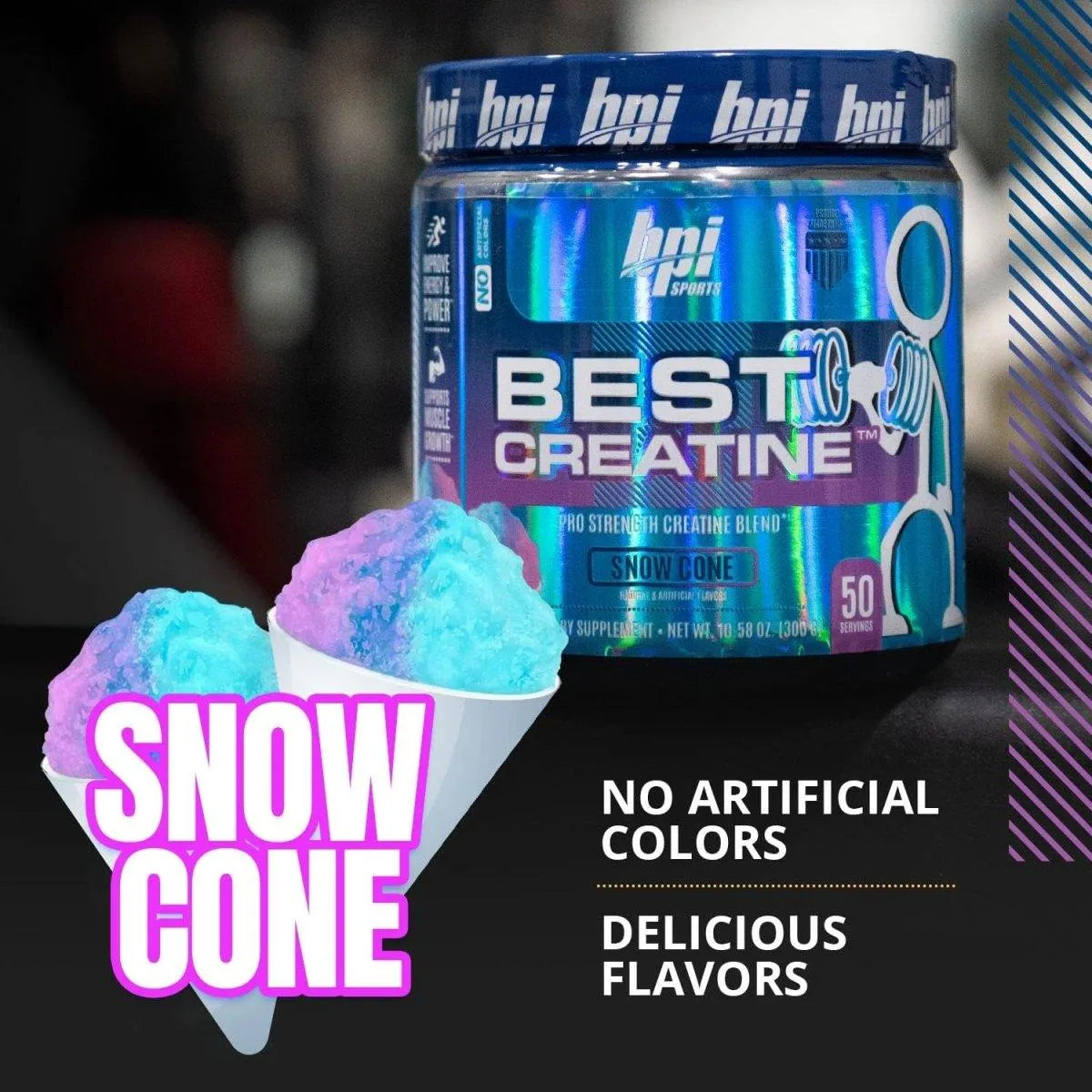 BPI SPORTS - BPI Sports Best Creatine 50 Servicios 300Gr. Snow Cone - The Red Vitamin MX - Suplementos Alimenticios - {{ shop.shopifyCountryName }}