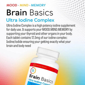 BRAIN BASICS - Brain Basics Ultra Iodine Complex Supplement 12.5Mg. 90 Tabletas - The Red Vitamin MX - Suplementos Alimenticios - {{ shop.shopifyCountryName }}