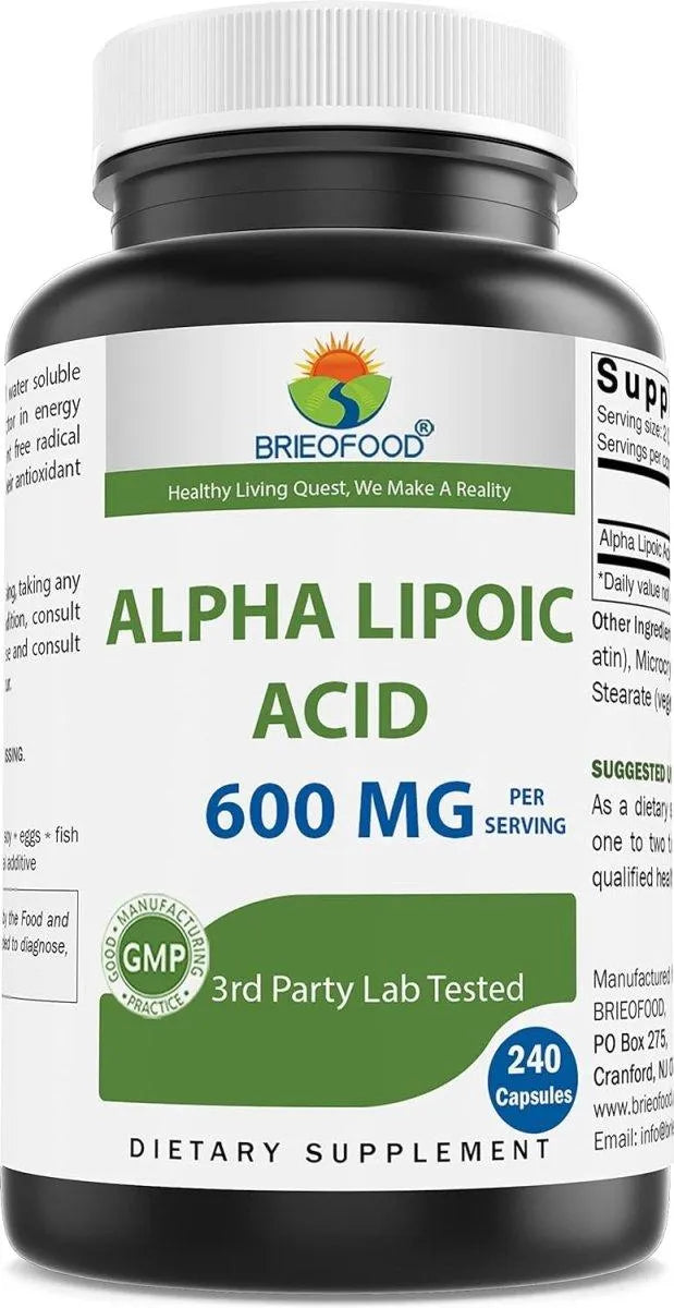 BRIEOFOOD - Brieofood Alpha Lipoic Acid 600Mg. 240 Capsulas - The Red Vitamin MX - Suplementos Alimenticios - {{ shop.shopifyCountryName }}