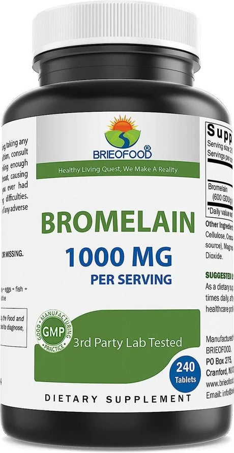 BRIEOFOOD - Brieofood Bromelain 1000Mg. 240 Tabletas - The Red Vitamin MX - Suplementos Alimenticios - {{ shop.shopifyCountryName }}