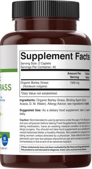 BRIEOFOOD - Brieofood Organic Barley Grass 1500Mg. 90 Tabletas - The Red Vitamin MX - Suplementos Alimenticios - {{ shop.shopifyCountryName }}