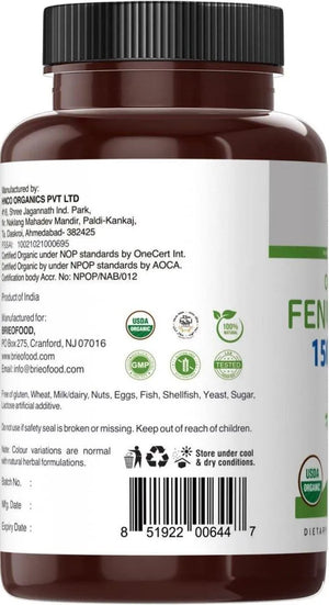 BRIEOFOOD - Brieofood Organic Fenugreek 1500Mg. 90 Tabletas - The Red Vitamin MX - Suplementos Alimenticios - {{ shop.shopifyCountryName }}