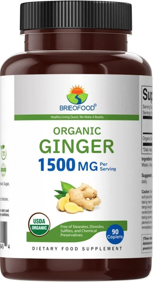 BRIEOFOOD - Brieofood Organic Ginger 1500Mg. 90 Tabletas - The Red Vitamin MX - Suplementos Alimenticios - {{ shop.shopifyCountryName }}