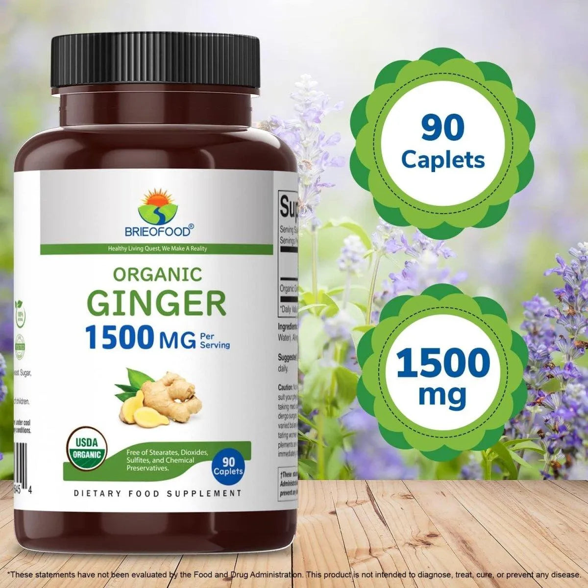 BRIEOFOOD - Brieofood Organic Ginger 1500Mg. 90 Tabletas - The Red Vitamin MX - Suplementos Alimenticios - {{ shop.shopifyCountryName }}