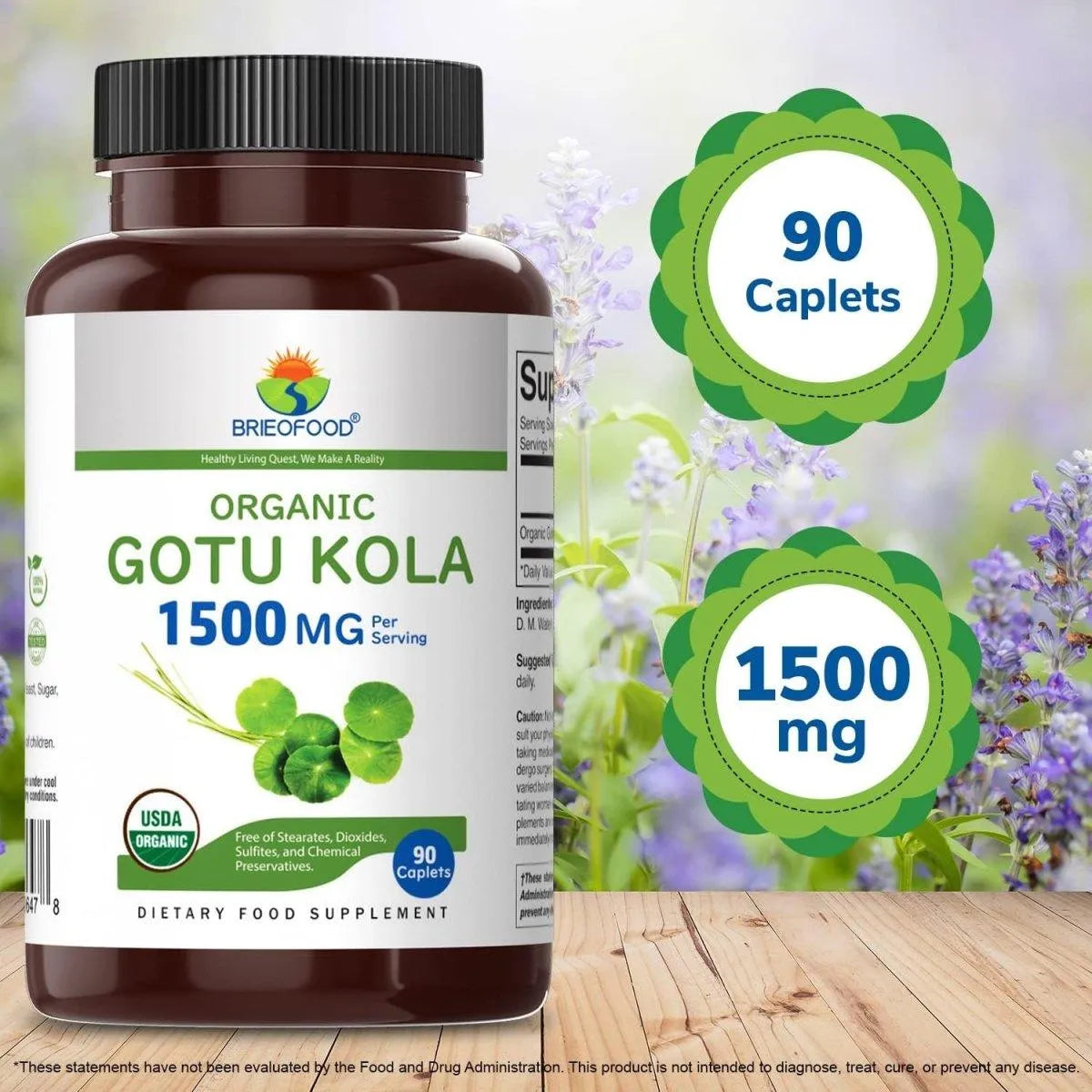 BRIEOFOOD - Brieofood Organic Gotu Kola 1500Mg. 90 Tabletas - The Red Vitamin MX - Suplementos Alimenticios - {{ shop.shopifyCountryName }}