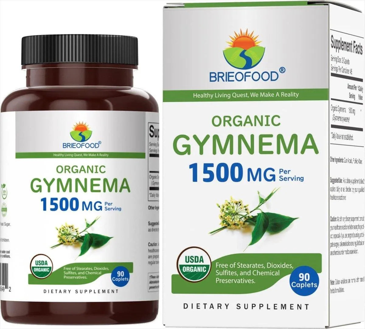 BRIEOFOOD - Brieofood Organic Gymnema 1500Mg. 90 Tabletas - The Red Vitamin MX - Suplementos Alimenticios - {{ shop.shopifyCountryName }}