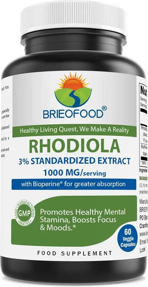 BRIEOFOOD - Brieofood Rhodiola 3% Standardized Extract 1000Mg. 60 Capsulas - The Red Vitamin MX - Suplementos Alimenticios - {{ shop.shopifyCountryName }}